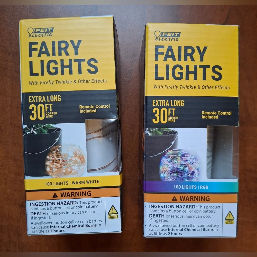 Feit LED Fairy String Lights Warm White -or- Multi-Colored 30ft 100 Lights
